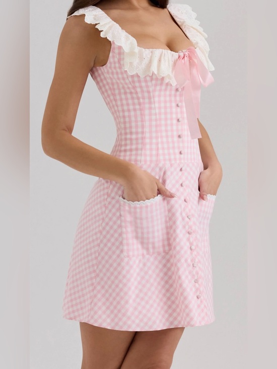 House of CB Dresses & Skirts - House of CB Gingham Astra Ruffle Mini Dress